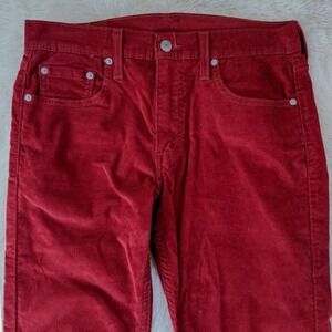Levi's 512 Slim Taper Corduroy Pants Red‎ Women's Size 30 x 29 Stretch Mid Rise
